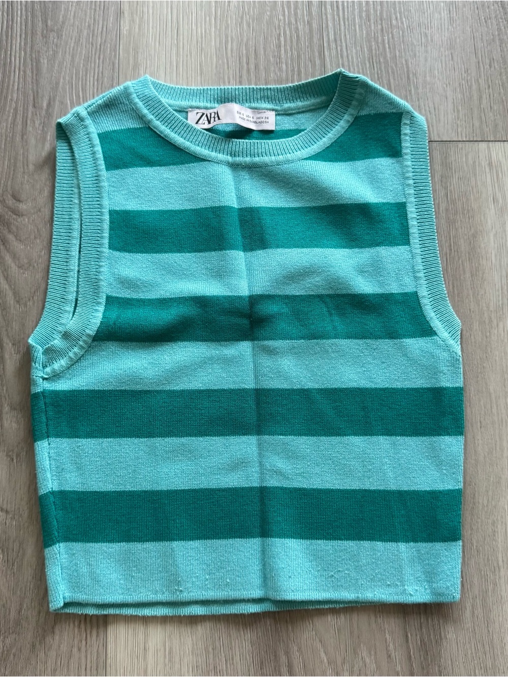 Zara Striped Tank Top in Teal & Aqua Green